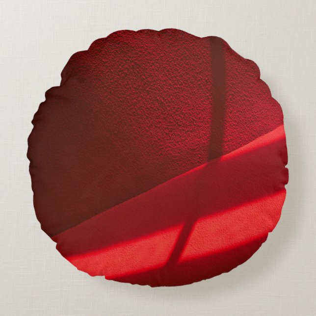 Coussins Ronds Le textile rouge en gros plan (Devant)