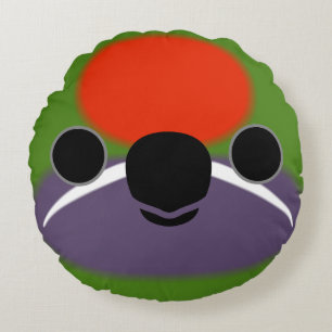 Coussins Ronds Le visage d'une loriette à visage Plum