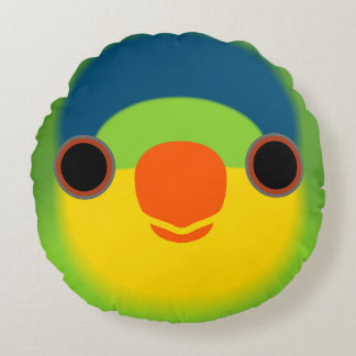 Coussins Ronds Le visage d'une loriette néo-calédonienne