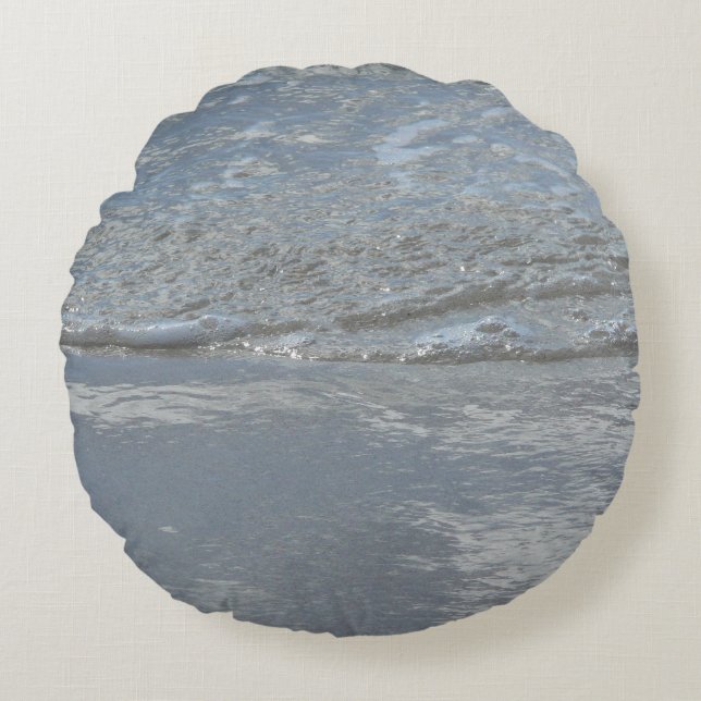Coussins Ronds L'eau sur la plage Photographie Abstraite (Devant)