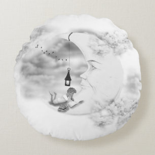 Coussins Ronds Lecture Imaginaire sur la lune