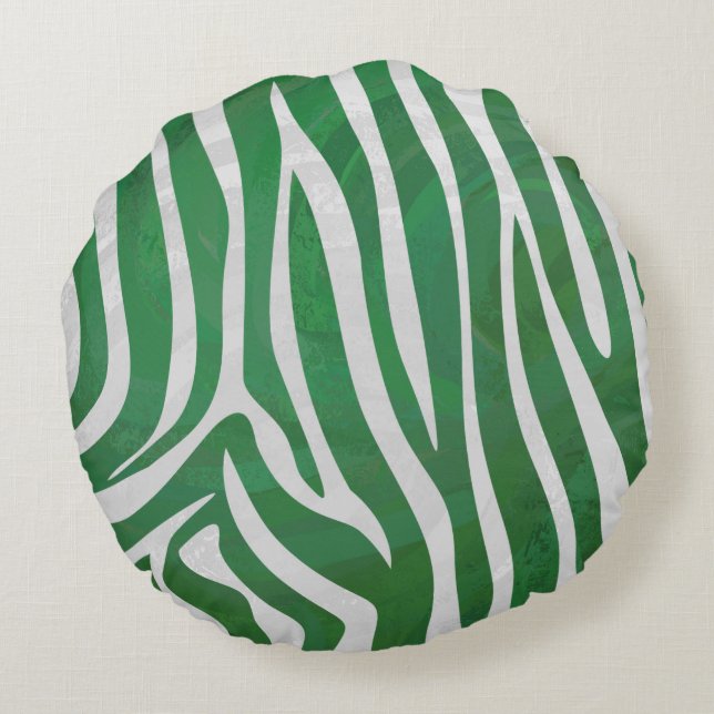 Coussins Ronds Léopard Brown et Turquoise (Dos)