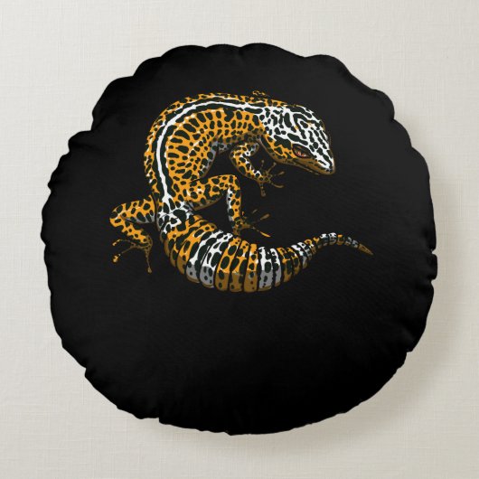 Coussins Ronds Leopard Gecko Lizard Reptile (Devant)
