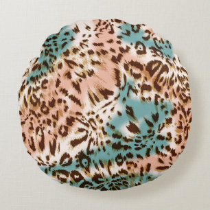 Coussins Ronds Leopard pattern illustration, animal print