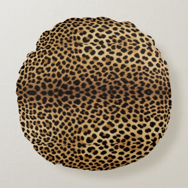 Coussins Ronds Leopard Skin Pattern (Devant)