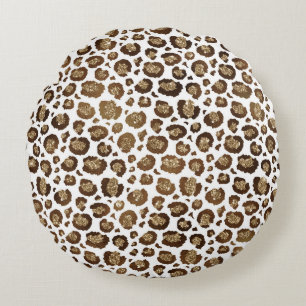 Coussins Ronds Leopard Spots Animaux sauvages Parties scintillant