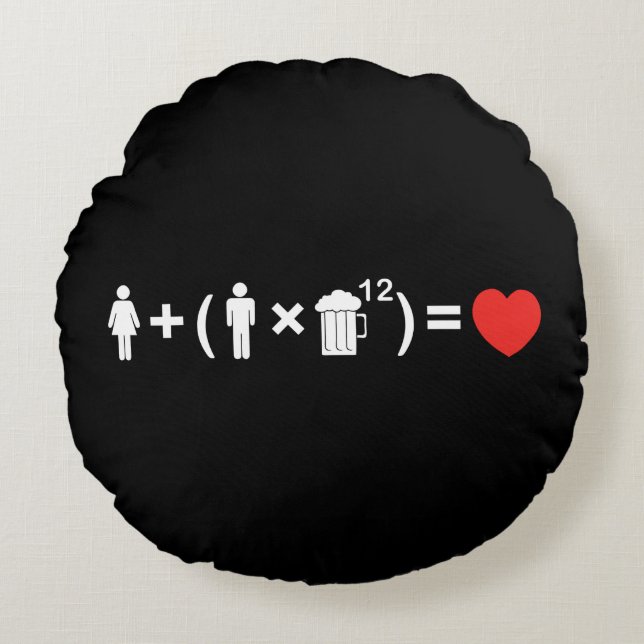 Coussins Ronds L'équation d'amour pour les hommes (Devant)