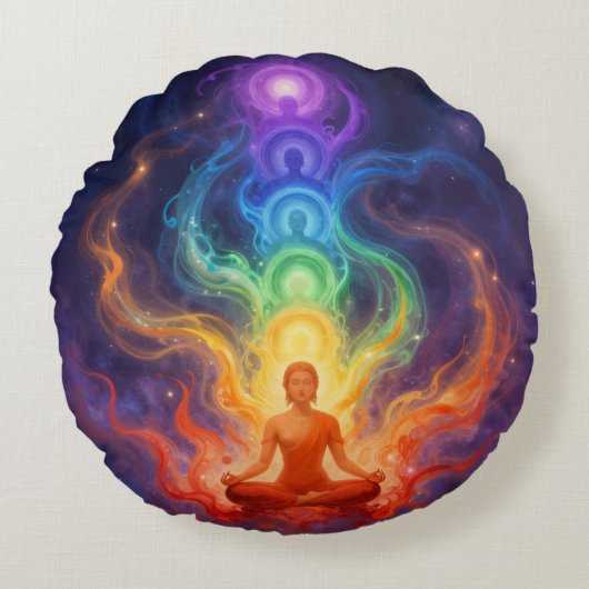 Coussins Ronds Les 7 Chakras (Devant)