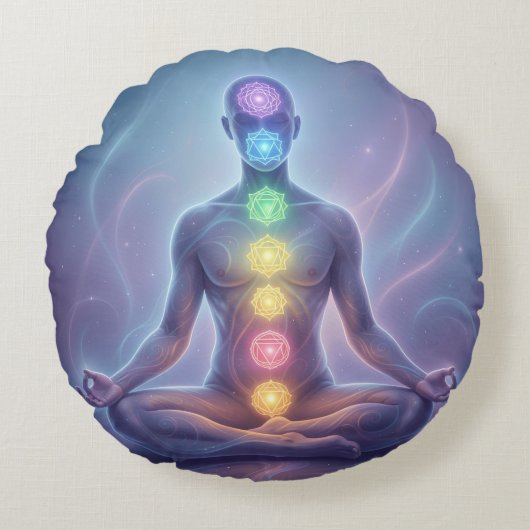 Coussins Ronds Les 7 Chakras´2 (Devant)
