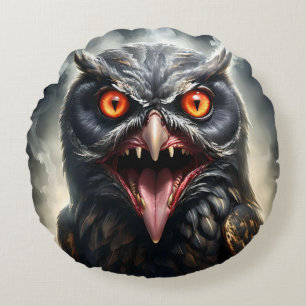 Coussins Ronds "Les ailes cauchemardesques : La Chouette des vamp