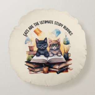 Coussins Ronds Les Chats Sont Les Derniers Étudiants