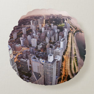 Coussins Ronds Les Etats-Unis, l'Illinois, Chicago, vue aérienne