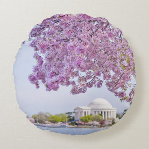 Coussins Ronds Les Etats-Unis, Washington DC, cerisier en fleur