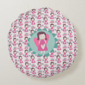 Coussins Ronds Les Filles Se Rendre À Des Endroits (Dos)