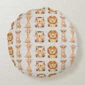 Coussins Ronds Les mignons animaux sauvages africains (Dos)