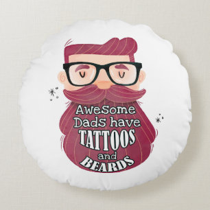 Coussins Ronds Les papas géniaux ont des tatouages et des ours