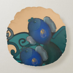 Coussins Ronds Les poissons qui montent
