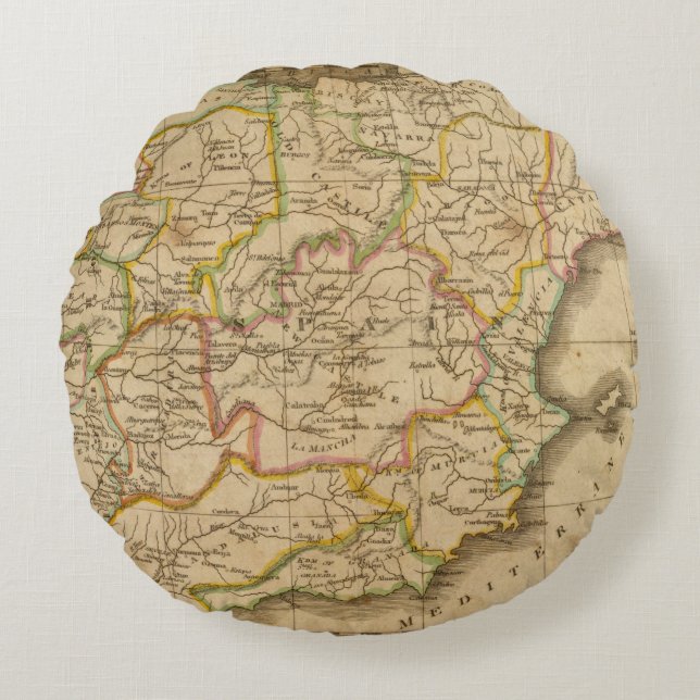 Coussins Ronds L'Espagne et le Portugal 4 (Devant)