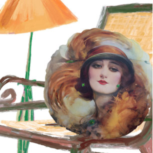 Coussins Ronds leurre des yeux verts femme vintage