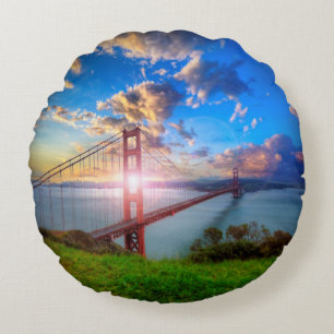 Coussins Ronds Lever de soleil de Golden Gate