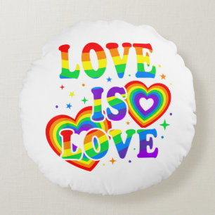 Coussins Ronds LGBTQ L'amour est l'amour Gay Pride Drapeau arc-en