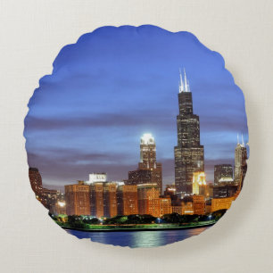 Coussins Ronds L'horizon de Chicago du planétarium d'Adler