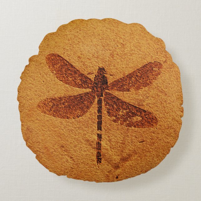 Coussins Ronds Libellule fossile (Devant)