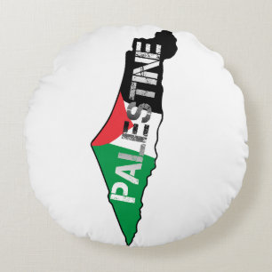 Coussins Ronds Libérez la Palestine Drapeau sur la carte Palestin