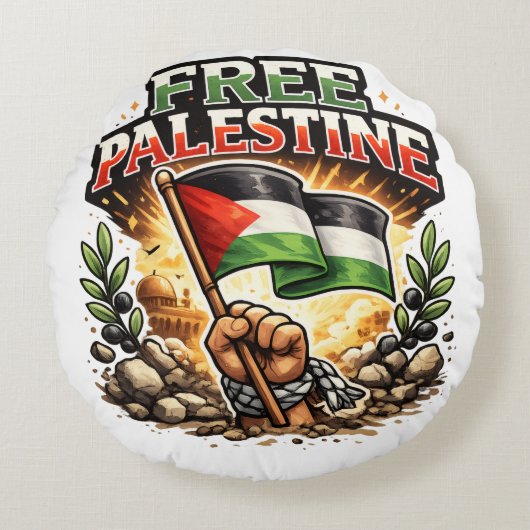 Coussins Ronds Libre la Palestine (Devant)