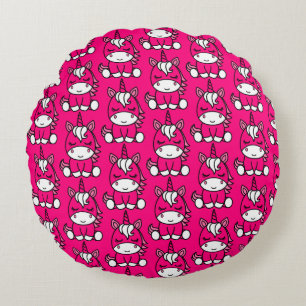 Coussins Ronds Licorne de petite fille Poney