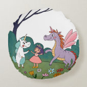 Coussins Ronds Licorne Magique (Dos)