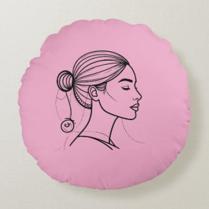 Coussins Ronds Ligne de femme élégante