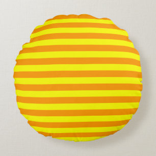 Coussins Ronds Lignes de bandes orange jaune