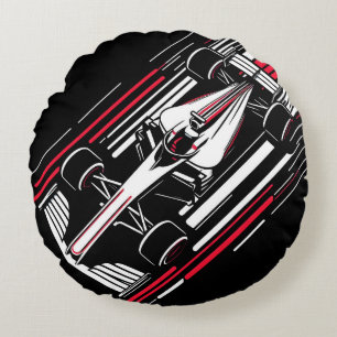 Coussins Ronds Lignes de vitesse de voiture de course de formule 