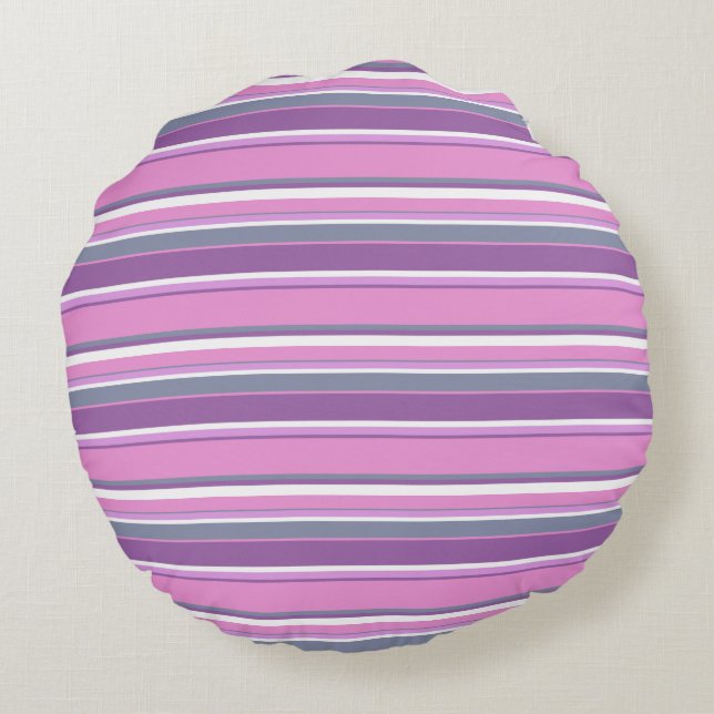 Coussins Ronds Lilac rayures (Dos)