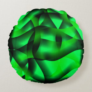 Coussins Ronds Lime green and black curling, with shadow?