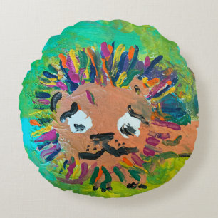 Coussins Ronds Lion bébé "Art by Kids"