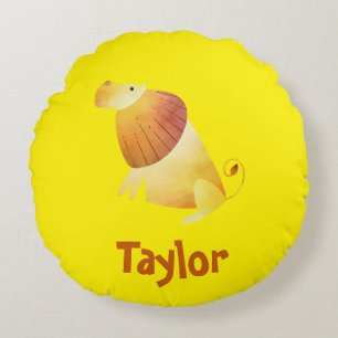 Coussins Ronds Lion Jaune Clair