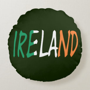 Coussins Ronds L'Irlande superposée à l'irlandais Flag Round tp
