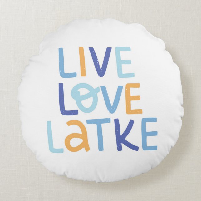 Coussins Ronds Live Love Latke Hanoukka Design (Devant)