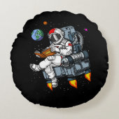 Coussins Ronds Livre d'astronaute spatial Lecture cosmique Nerd (Devant)