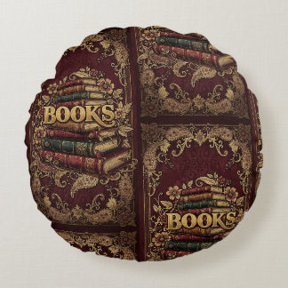 Coussins Ronds Livres Amoureux des Livres Écrivains Lecteurs Bibl