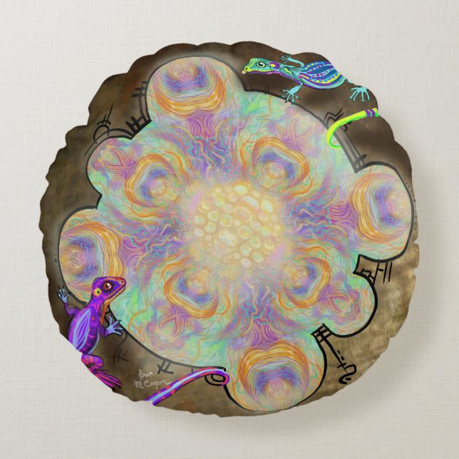 Coussins Ronds Lizards bizarres (Devant)