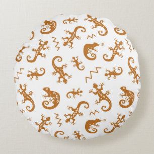 Coussins Ronds Lizards Chameleons : Design Motif sans couture.