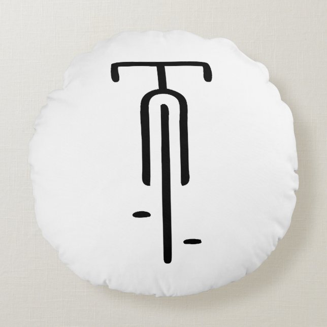Coussins Ronds Logo de vélo minimum Rétro, Cyclisme et Louveur de (Devant)