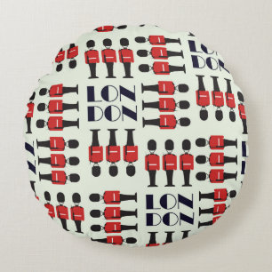 Coussins Ronds Londres, soldats, motif sans soudure