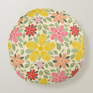 Coussins Ronds L'oreiller jeté Swirl Garden