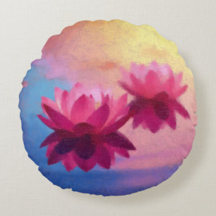 Coussins Ronds Lotus Vibrant