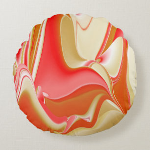 Coussins Ronds Love and Gold Abstrait 3D Rainbowart