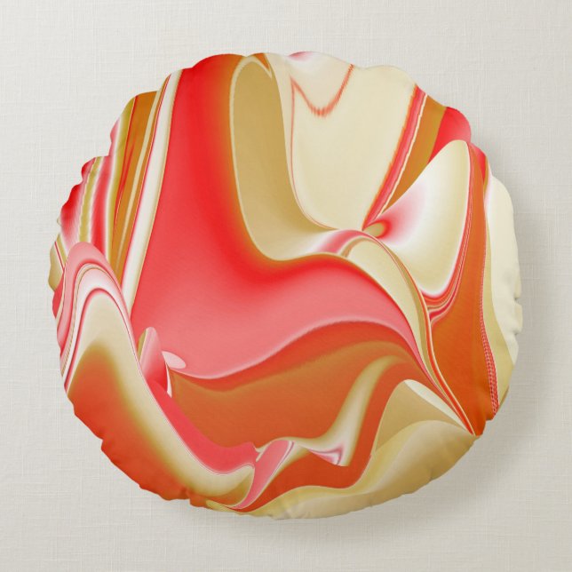 Coussins Ronds Love and Gold Abstrait 3D Rainbowart (Devant)